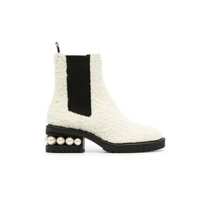 Nicholas Kirkwood Casati Pearl-Embellished Ankle Boots Size 38.5 EU MSRP $1,389